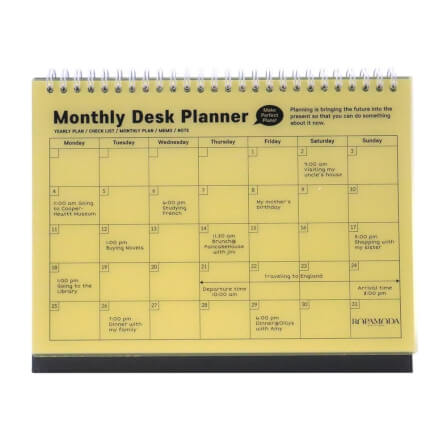 สมุดแพลนเนอร์แบบตั้งโต๊ะ Ropamoda month Desk planner สีเหลือง_1
